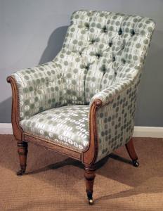Antique button back tub chair