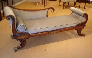 Antique chaise longue / Regency rosewood day bed
