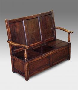 Antique elm settle