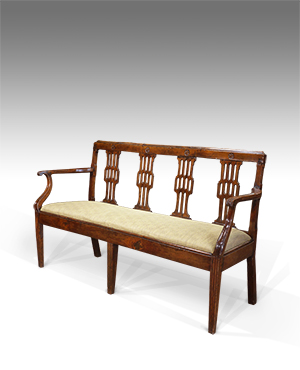 Antique French cherry wood settee