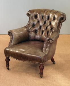 Antique leather armchair
