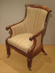 Antique mahogany library chair