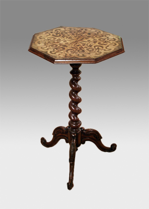 Antique marquetry tripod table