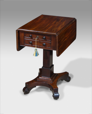 Antique pedestal work table