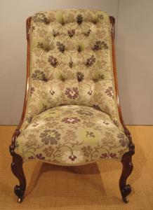 Antique rosewood slipper chair