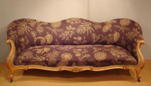 Antique serpentine shaped settee 