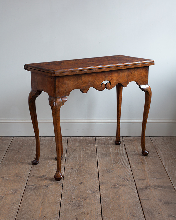 Antique walnut card table
