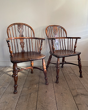Pair of antique Windsor chairs