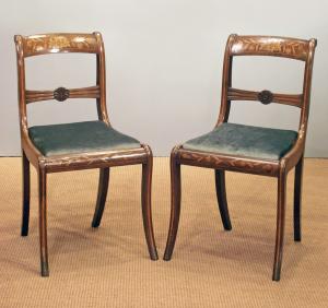 Pair of Dutch marquetry chairs