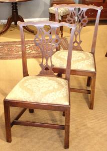 Pair of fruitwood side chairs