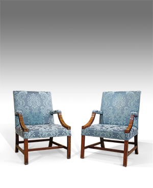 Pair of Georgian Gainsborough chairs