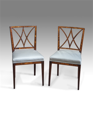 Pair of marquetry chairs