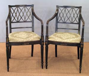 Pair of Regency carver chairs