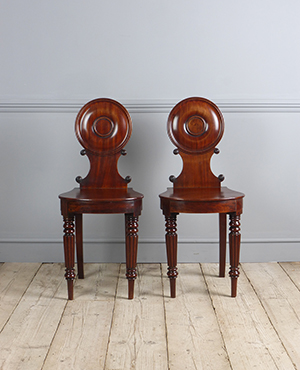 Pair of Regency hall chairs