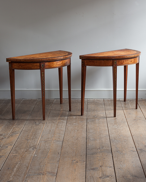 Pair of Satinwood Card Tables
