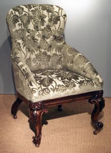 Small antique button back armchair